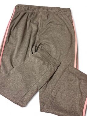Adidas Grey Track Pants with Pink Side Stripes